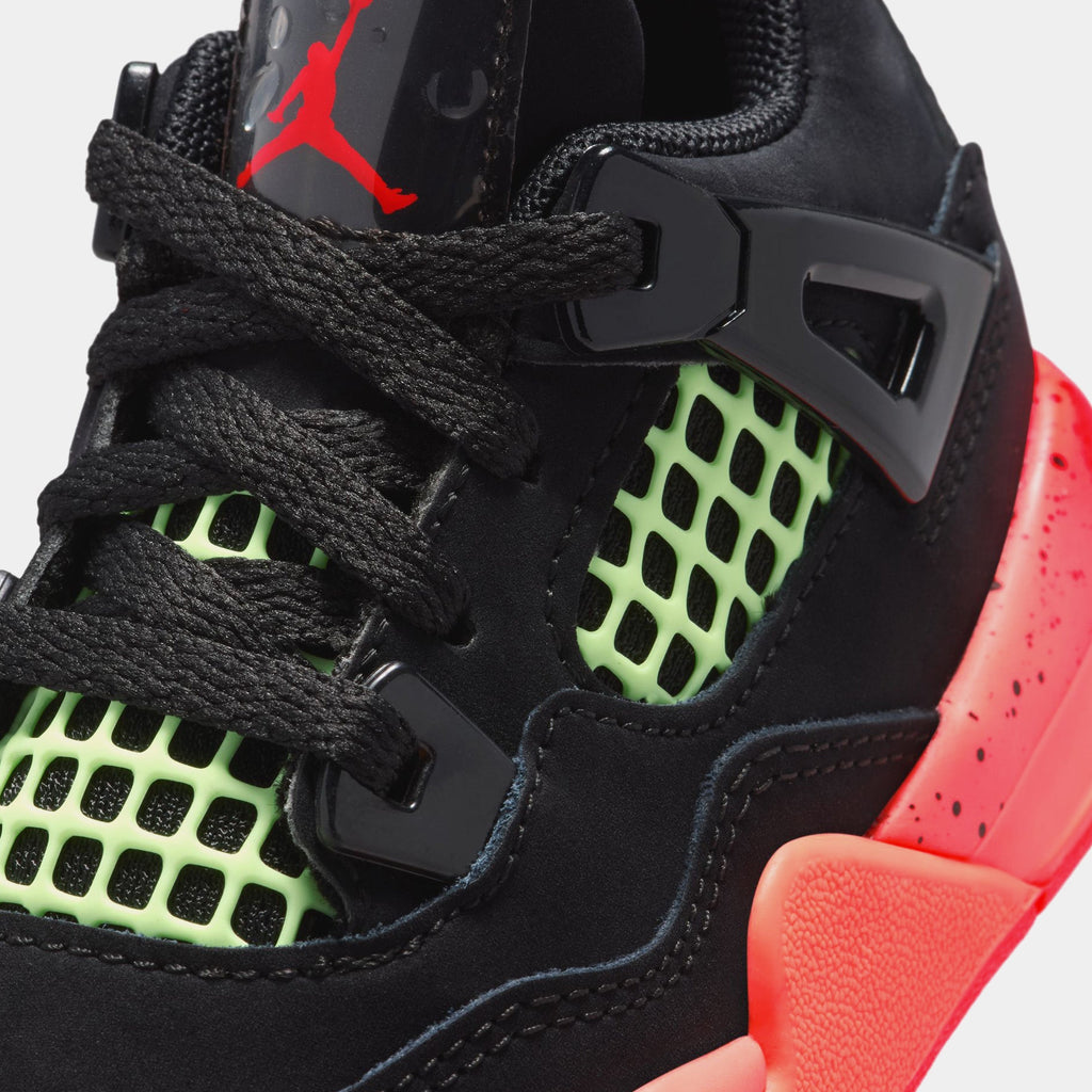 Air Jordan 4 Retro Black Infrared 23 Infant Toddler Lifestyle Shoes (Black/Infrared 23/Bright Mango)