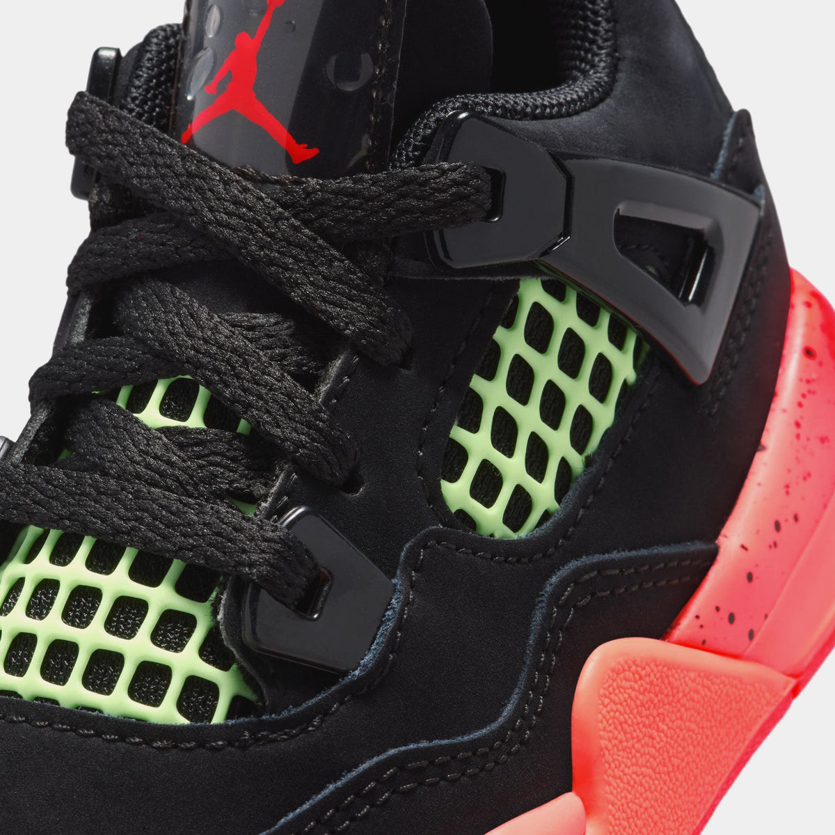 Air Jordan 4 Retro Black Infrared 23 Infant Toddler Lifestyle Shoes (Black/Infrared 23/Bright Mango)