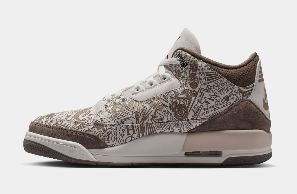 Air Jordan 3 Retro Laser Phantom And Palomino Mens Lifestyle Shoes (Phantom/Palomino/Sail/University Red)