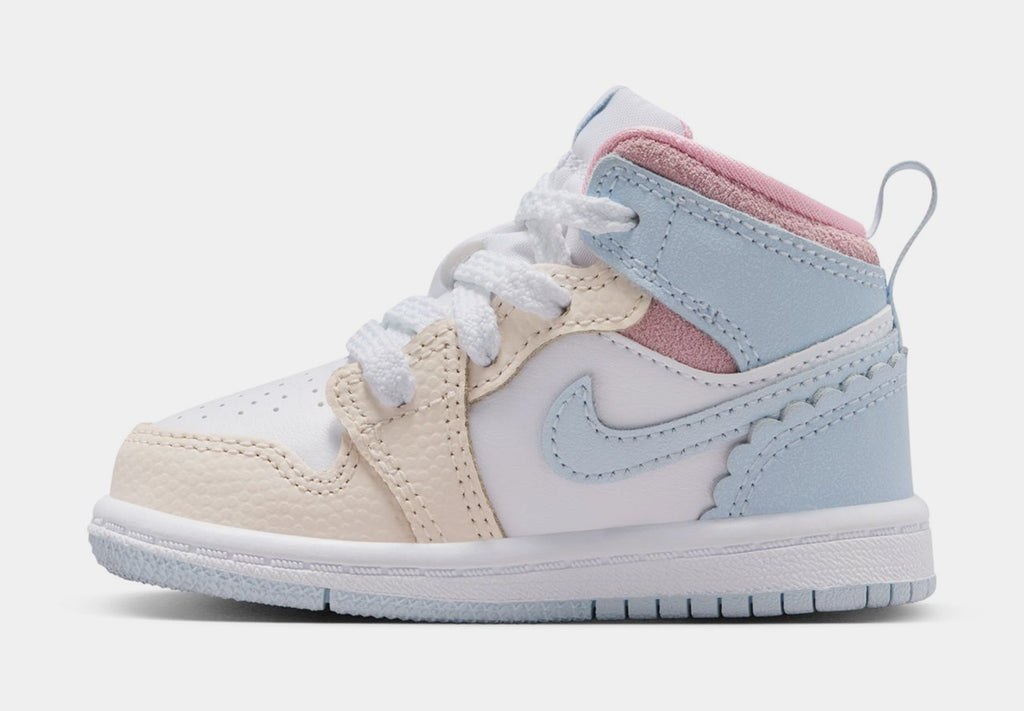 Air Jordan 1 Mid Love Is In The Air Infant Toddler Lifestyle Shoes (Half Blue/Pale Ivory/White/Half Blue)