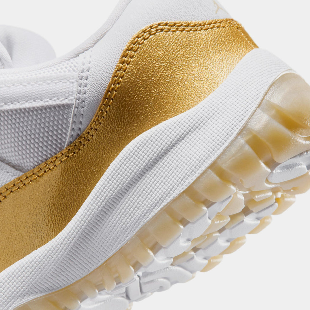 Air Jordan 11 Retro Low Mothers Day Preschool Lifestyle Shoes (White/Metallic Gold/Team Gold)