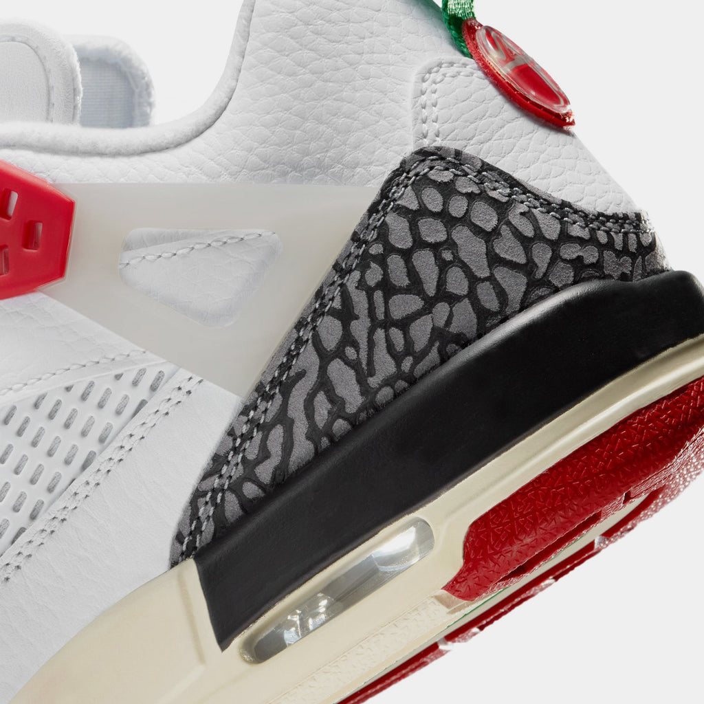 Spizike Low Do The Right Thing Grade School Basketball Shoes (White/Coconut Milk/Black/Varsity Red)