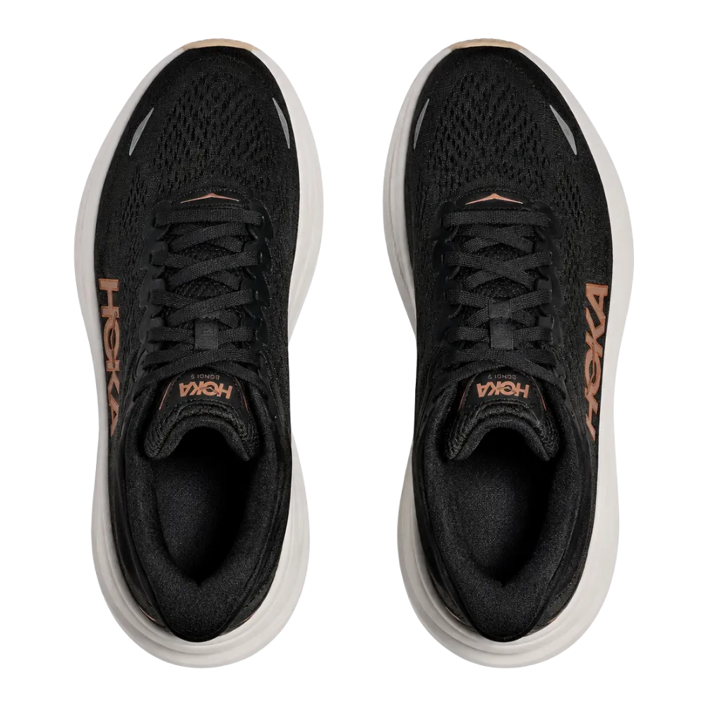 HOKA Bondi 9 Black Rose Gold Women's Running Shoes