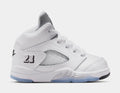 Air Jordan 5 Retro OG White Metallic Infant Toddler Lifestyle Shoes (White/Black/Metallic Silver) Free Shipping