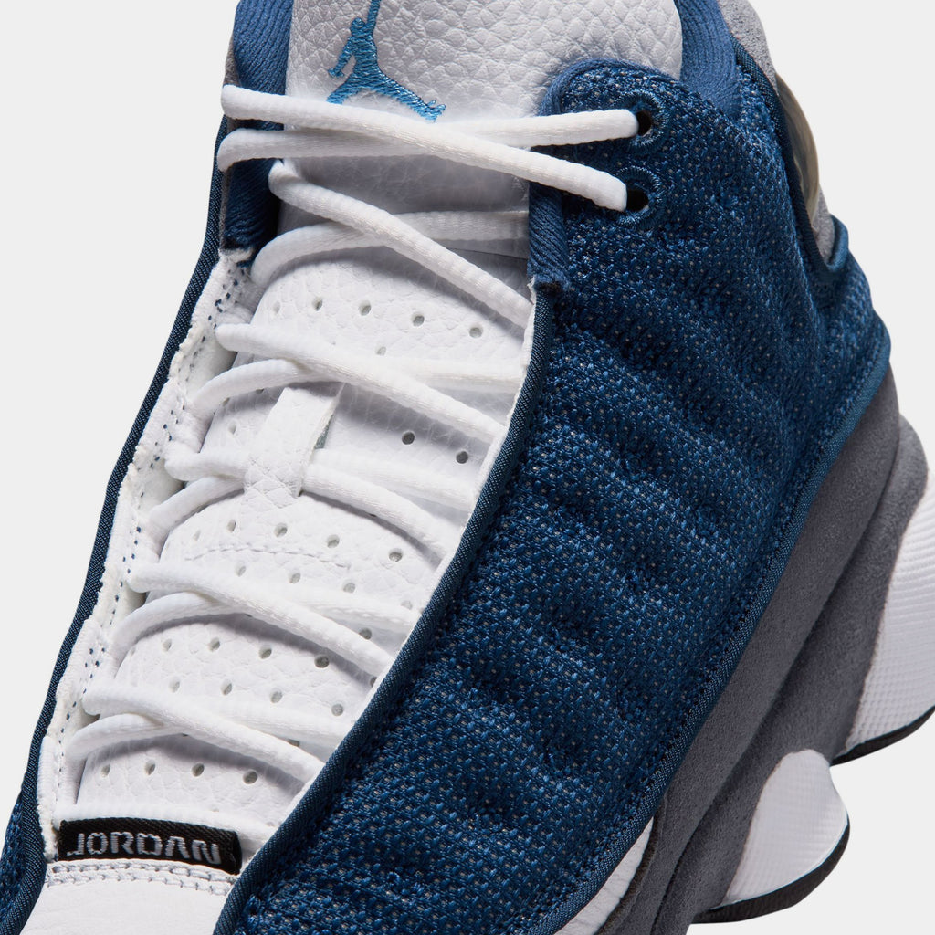 Air Jordan 13 Retro Navy And Flint Grey Grade School Lifestyle Shoes (Navy/University Blue/Flint Grey/White) Free Shipping