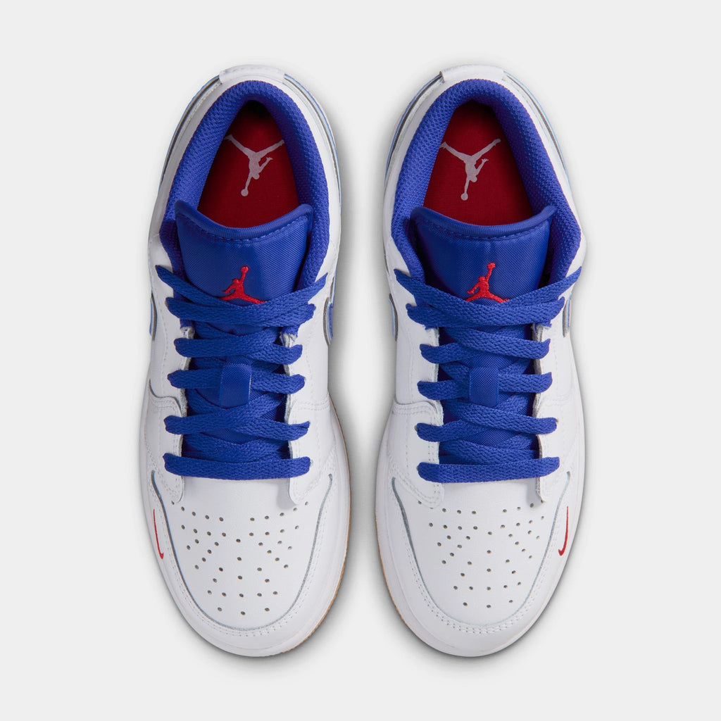 Air Jordan 1 Low SE Grade School Lifestyle Shoes (White/University Red/Old Royal)
