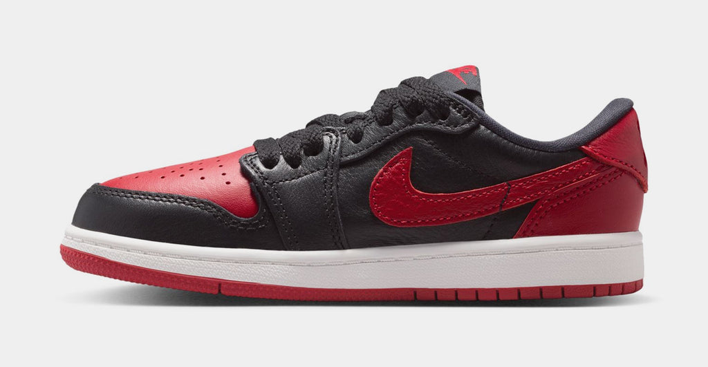 Air Jordan 1 Retro Low OG Banned Preschool Lifestyle Shoes (Black/Black/Varsity Red/Summit White)