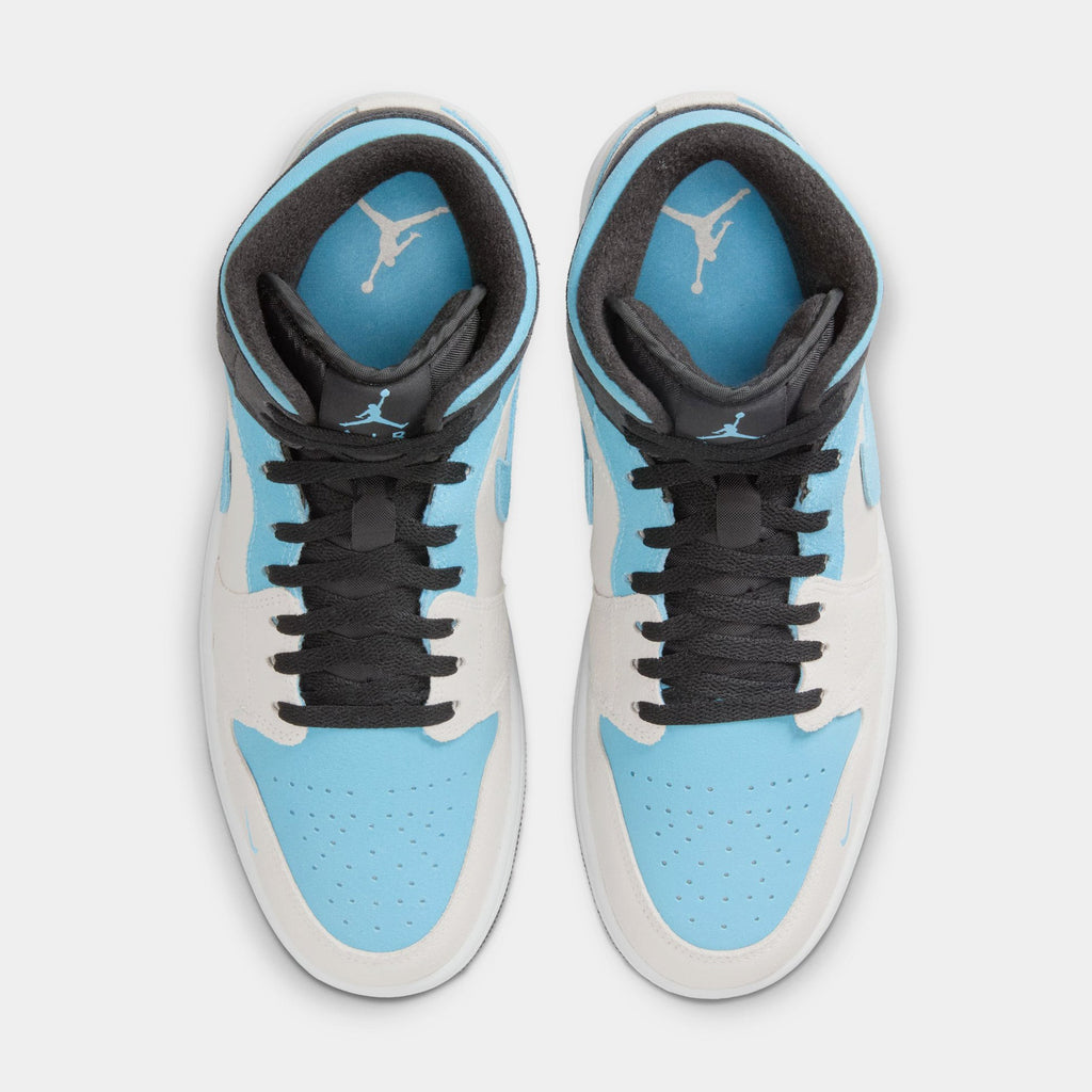 Air Jordan 1 Mid SE Mens Lifestyle Shoes (Summit White/Blue Chill/Black)