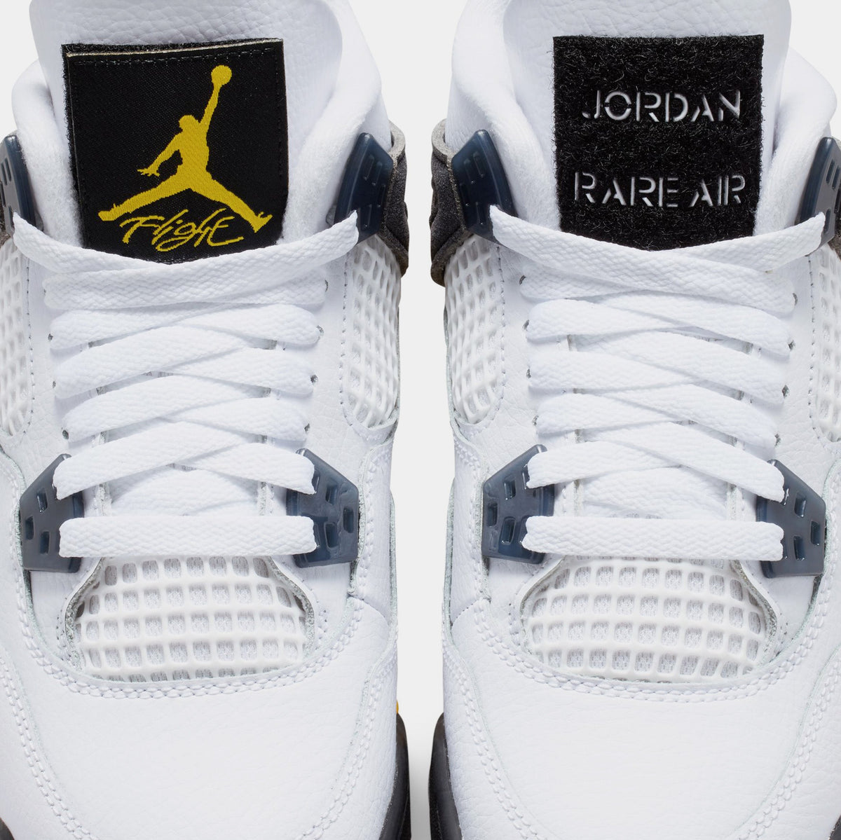 Air Jordan 4 Retro Rare Air Tour Yellow Grade School Lifestyle Shoes (White/Dark Blue Grey/Black/Tour Yellow) Free Shipping