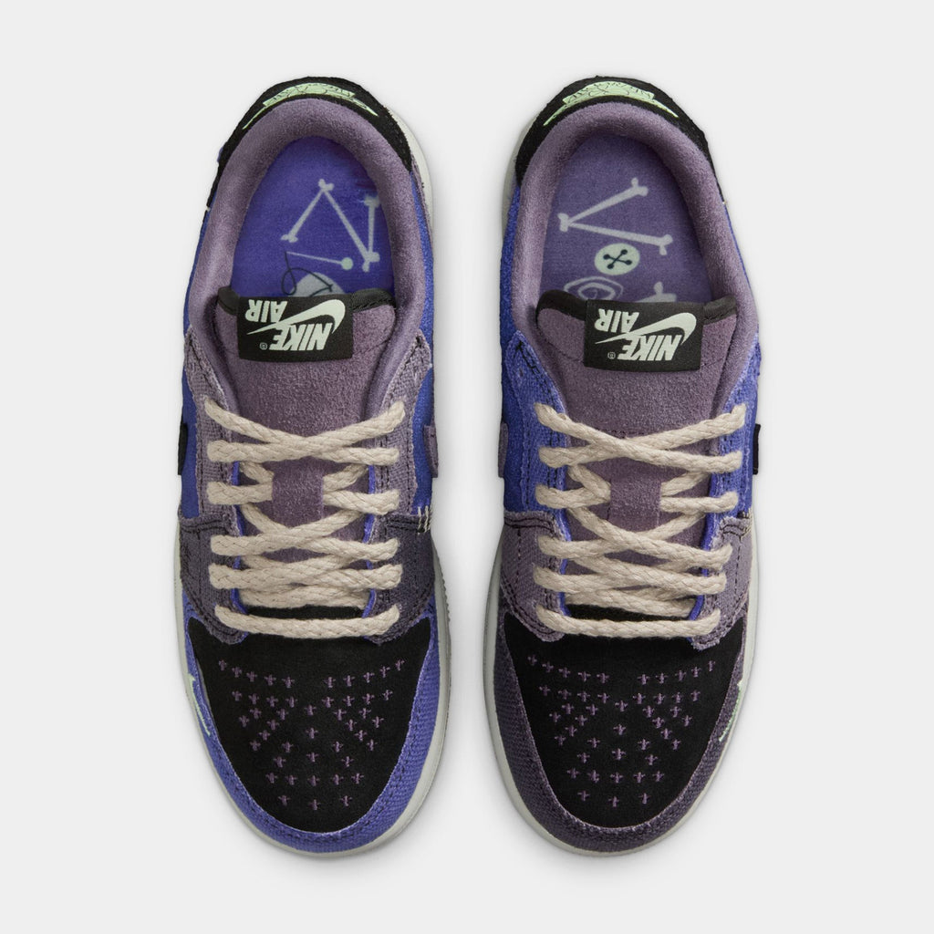 Air Jordan 1 Retro Low OG Regency Purple and Dark Raisin Grade School Lifestyle Shoes (Regency Purple/Vapor Green/Black)