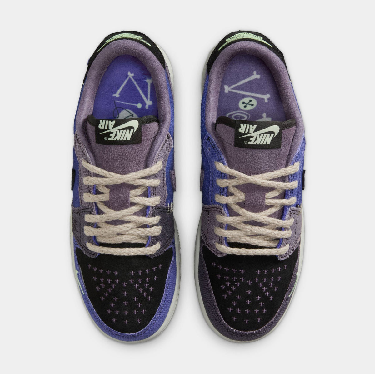Air Jordan 1 Retro Low OG Regency Purple and Dark Raisin Grade School Lifestyle Shoes (Regency Purple/Vapor Green/Black)