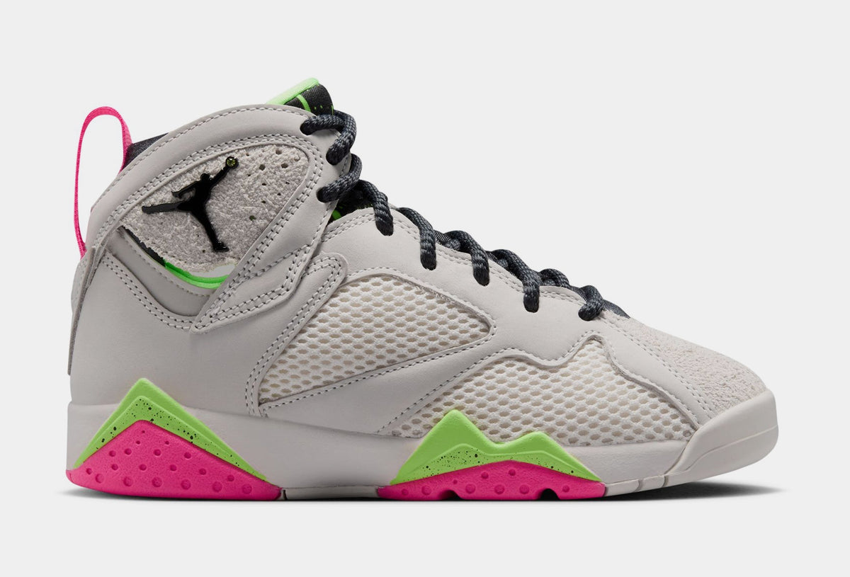 Air Jordan 7 Retro Tennis Day Grade School Lifestyle Shoes (Phantom/Lime Blast/Pink Blast/Anthracite) Free Shipping