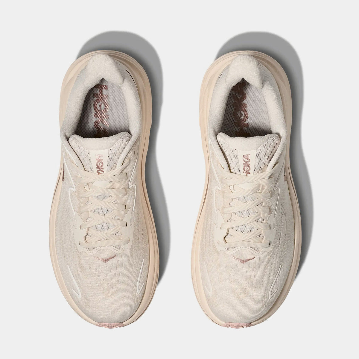 Clifton 10 Womens Running Shoes (Alabaster/Rose Gold)