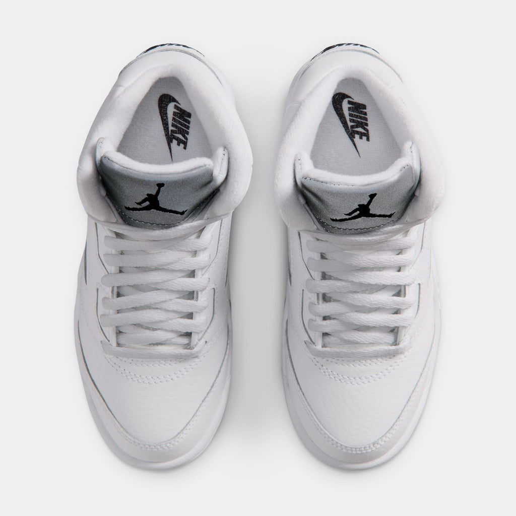 Air Jordan 5 Retro OG White Metallic Preschool Lifestyle Shoes (White/Black/Metallic Silver) Free Shipping