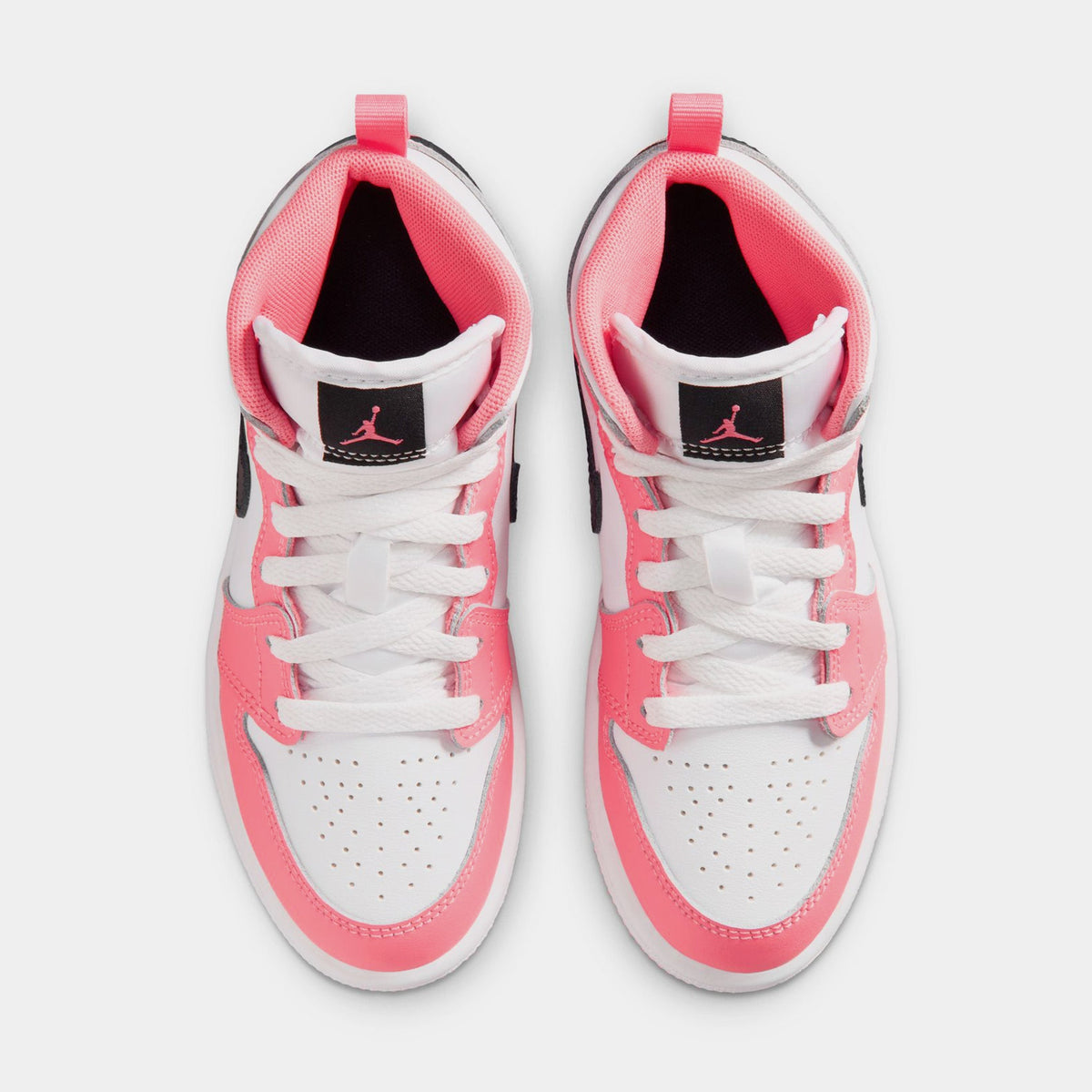 Air Jordan 1 Mid Preschool Lifestyle Shoes (Pink Gaze/Black/White)