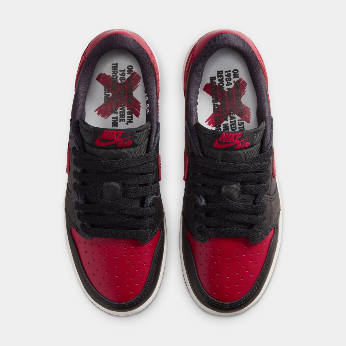 Air Jordan 1 Retro Low OG Banned Grade School Lifestyle Shoes (Black/Black/Varsity Red/Summit White)