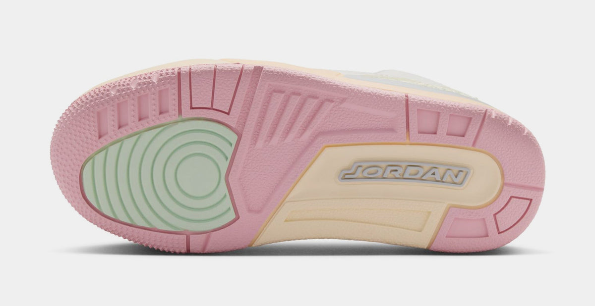 Air Jordan 3 Retro Sail and Jade Aura Preschool Lifestyle Shoes (Sail/Jade Aura/Iris Whisper)