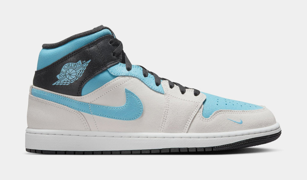 Air Jordan 1 Mid SE Mens Lifestyle Shoes (Summit White/Blue Chill/Black)
