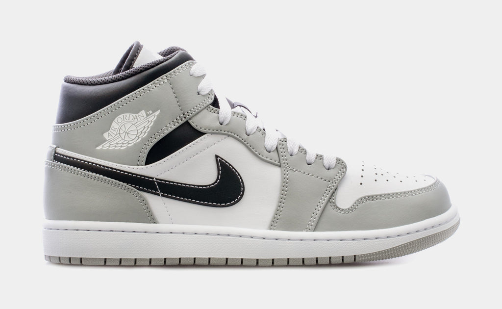 Air Jordan 1 Mid Mens Lifestyle Shoes (Light Smoke Grey/White/Anthracite)