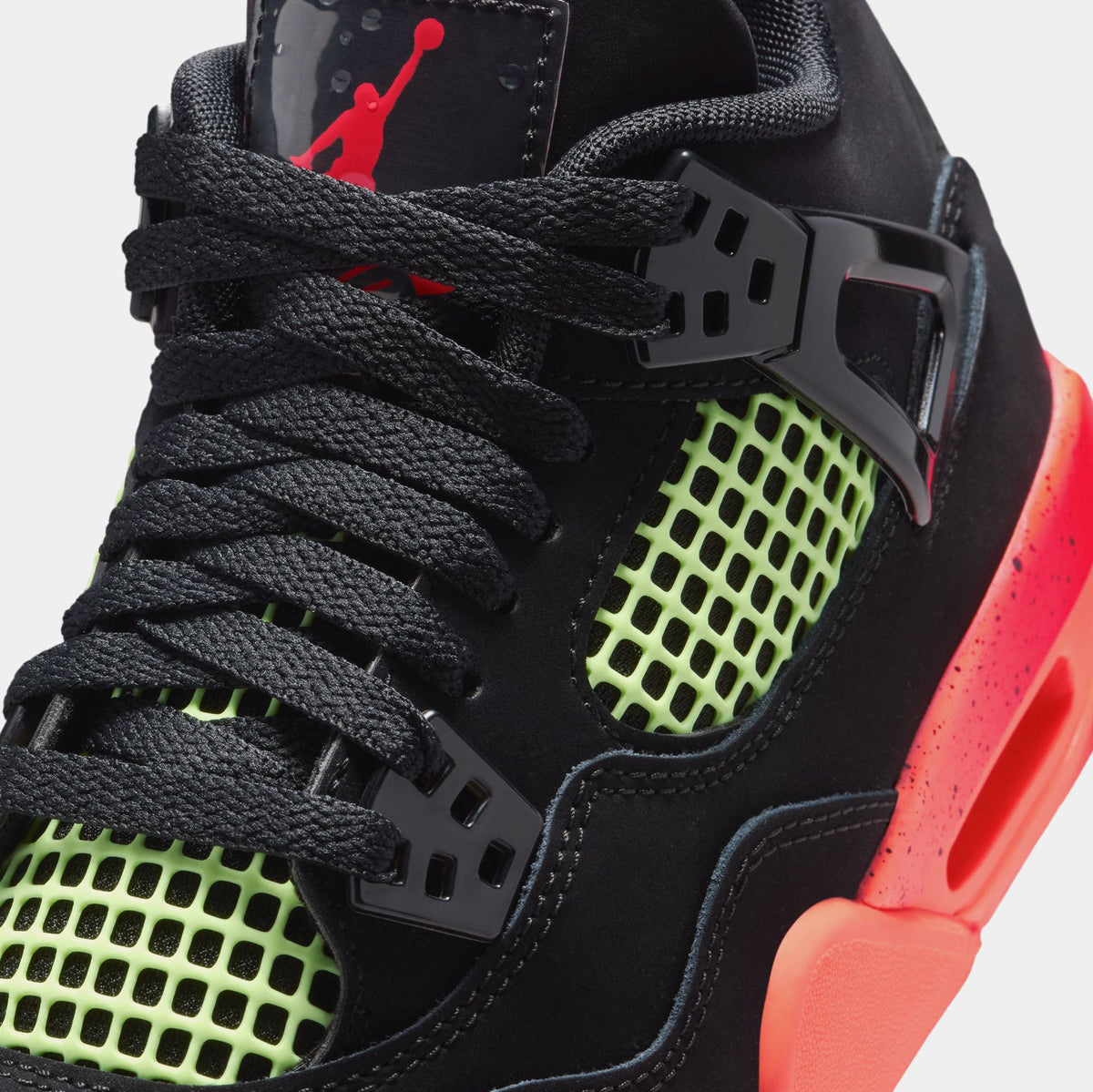 Air Jordan 4 Retro Black Infrared 23 Grade School Lifestyle Shoes (Black/Infrared 23/Bright Mango)