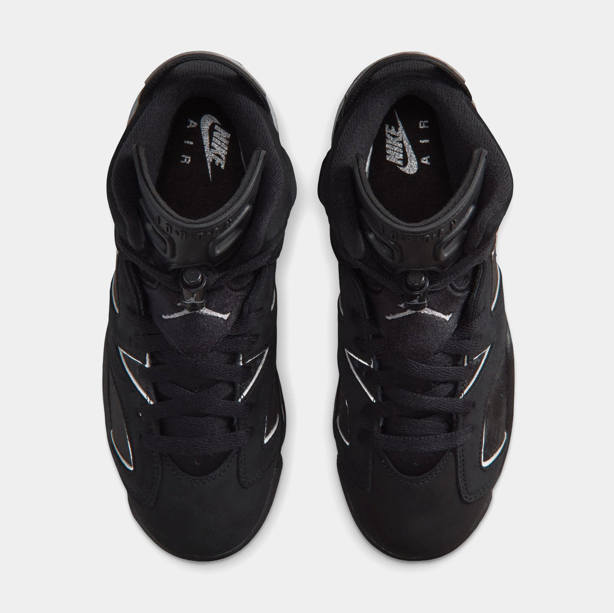 Air Jordan 6 Retro Cap And Gown Grade School Lifestyle Shoes (Black/Reflect Silver/Black)