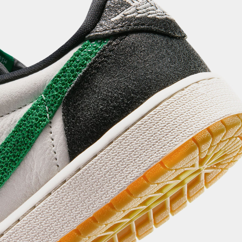 Air Jordan 1 Retro Low OG Phantom And Pine Green Grade School Lifestyle Shoes (Phantom/Pine Green/Black)