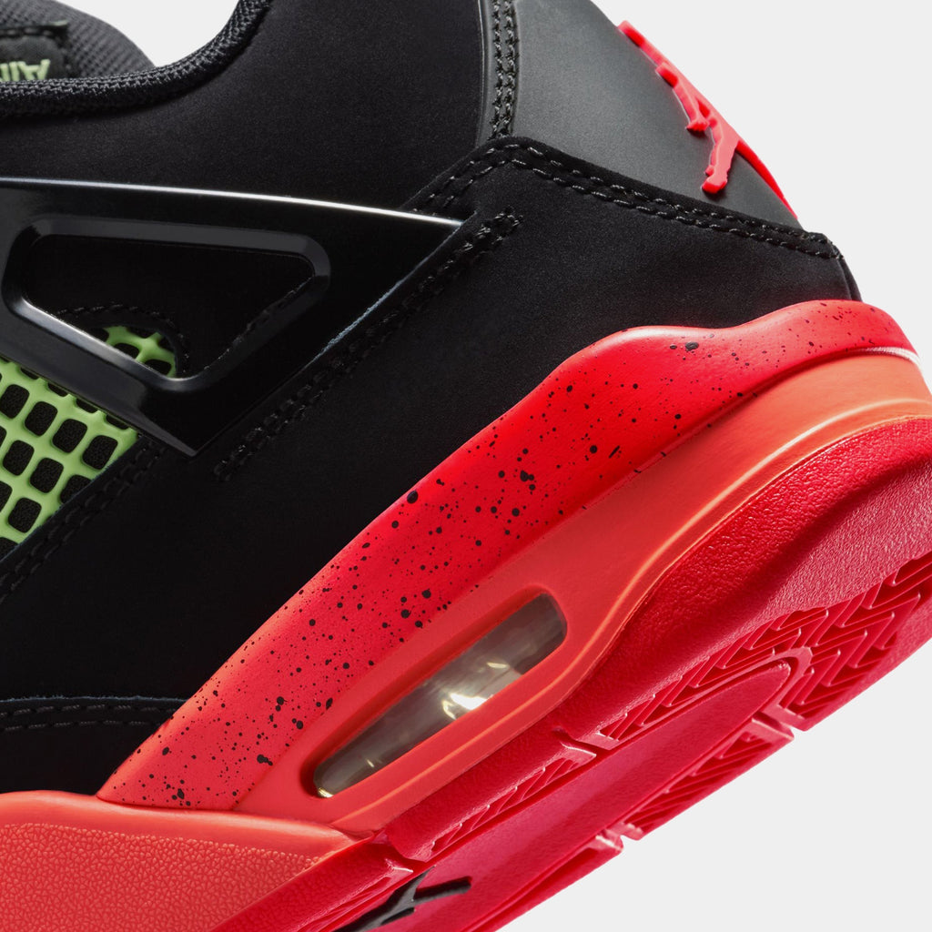 Air Jordan 4 Retro Black Infrared 23 Grade School Lifestyle Shoes (Black/Infrared 23/Bright Mango)