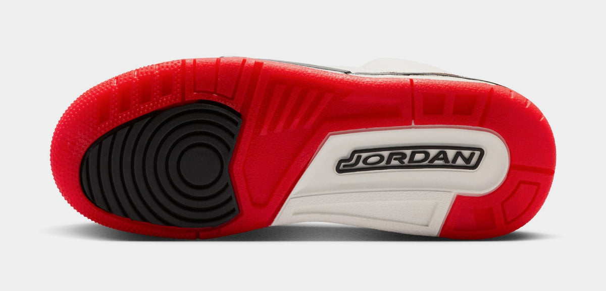 Air Jordan 3 Retro Sail and University Red Grade School Lifestyle Shoes (Sail/Black/University Red/Pale Ivory)