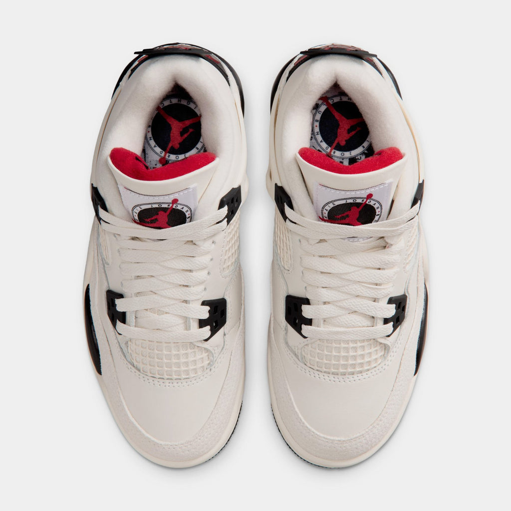 Air Jordan 4 Retro Flight Club Grade School Lifestyle Shoes (Sail/Black/University Red)