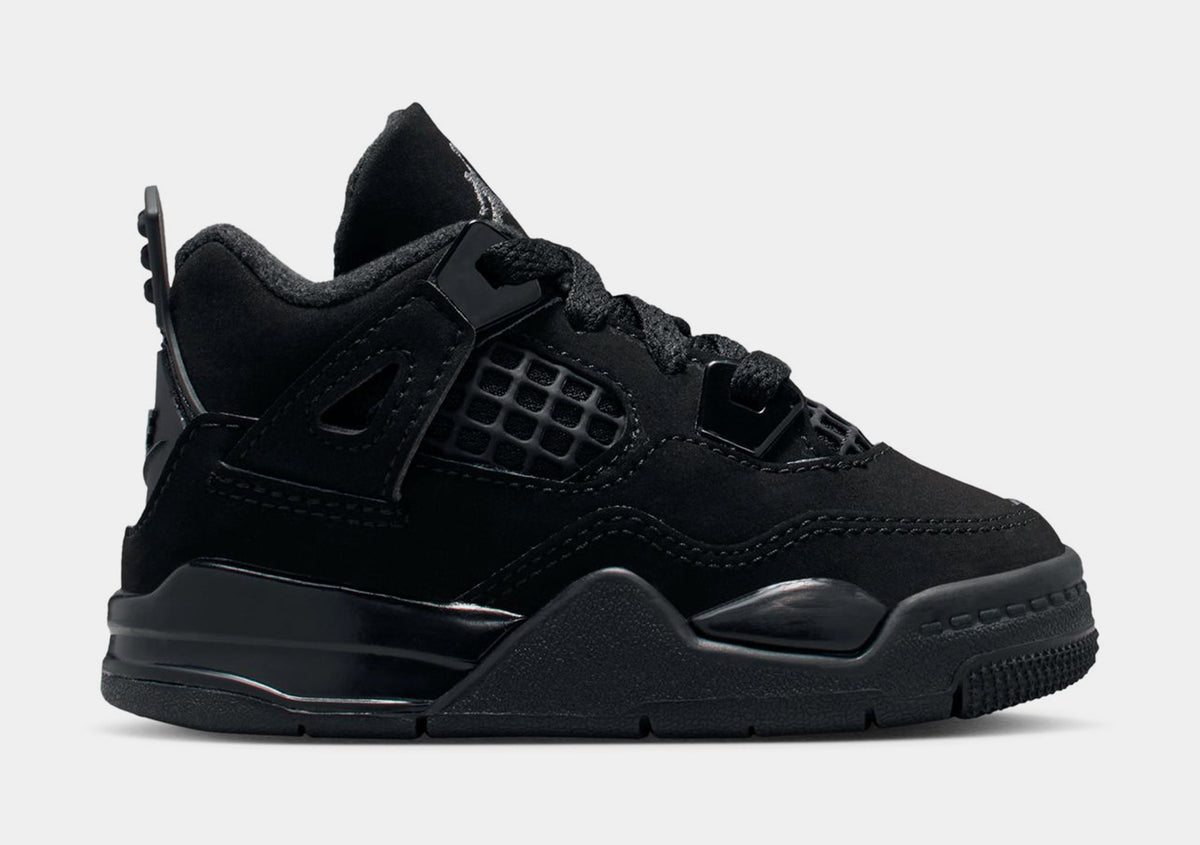 Air Jordan 4 Retro Black Cat Infant Toddler Lifestyle Shoes (Black/Black/Light Graphite)