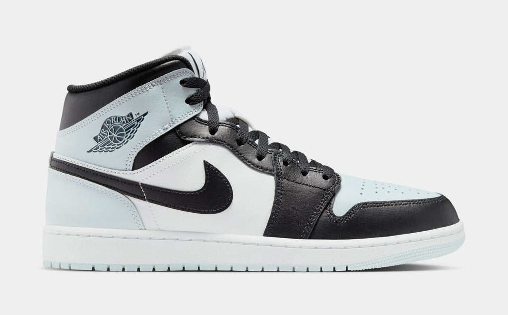 Air Jordan 1 Mid Mens Lifestyle Shoes (Black/Squadron Blue/Aura/White)
