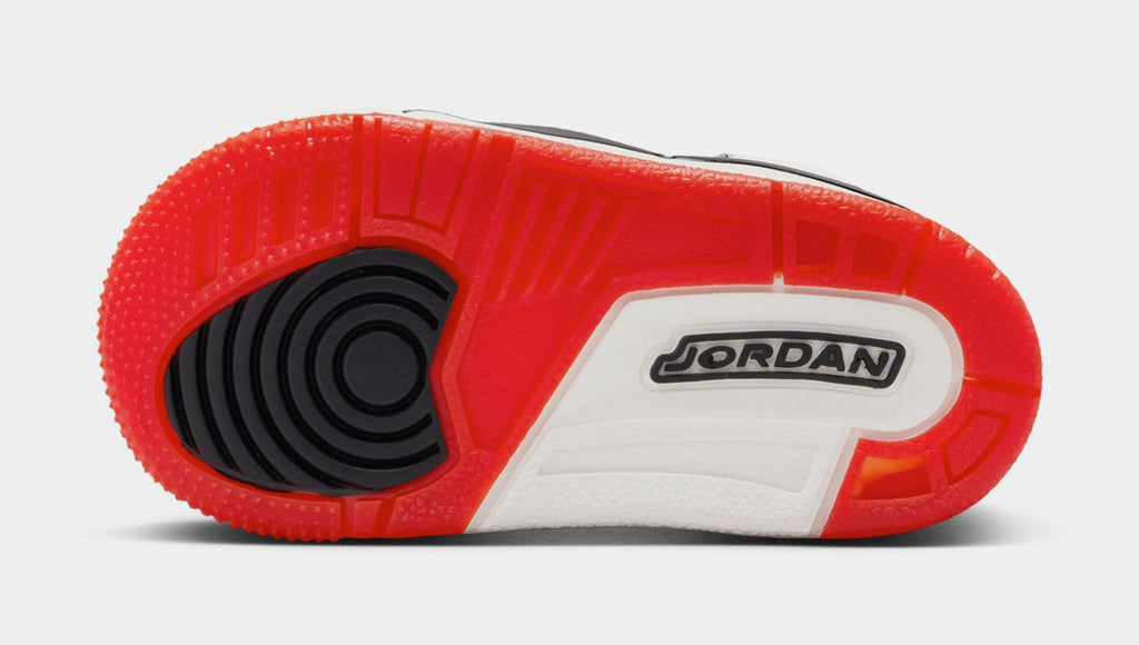Air Jordan 3 Retro Sail and University Red Infant Toddler Lifestyle Shoes (Sail/Black/University Red/Pale Ivory)