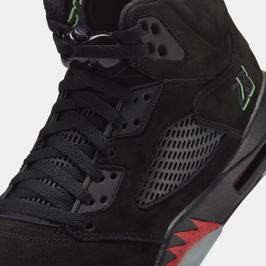 Air Jordan 5 Retro Halloween Mens Lifestyle Shoes (Black/Picante Red/Glow N The Dark)