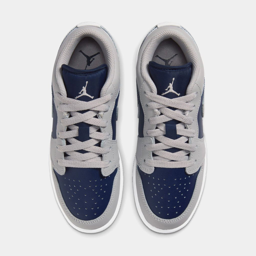 Air Jordan 1 Low Grade School Lifestyle Shoes (Tech Grey/White/College Navy)