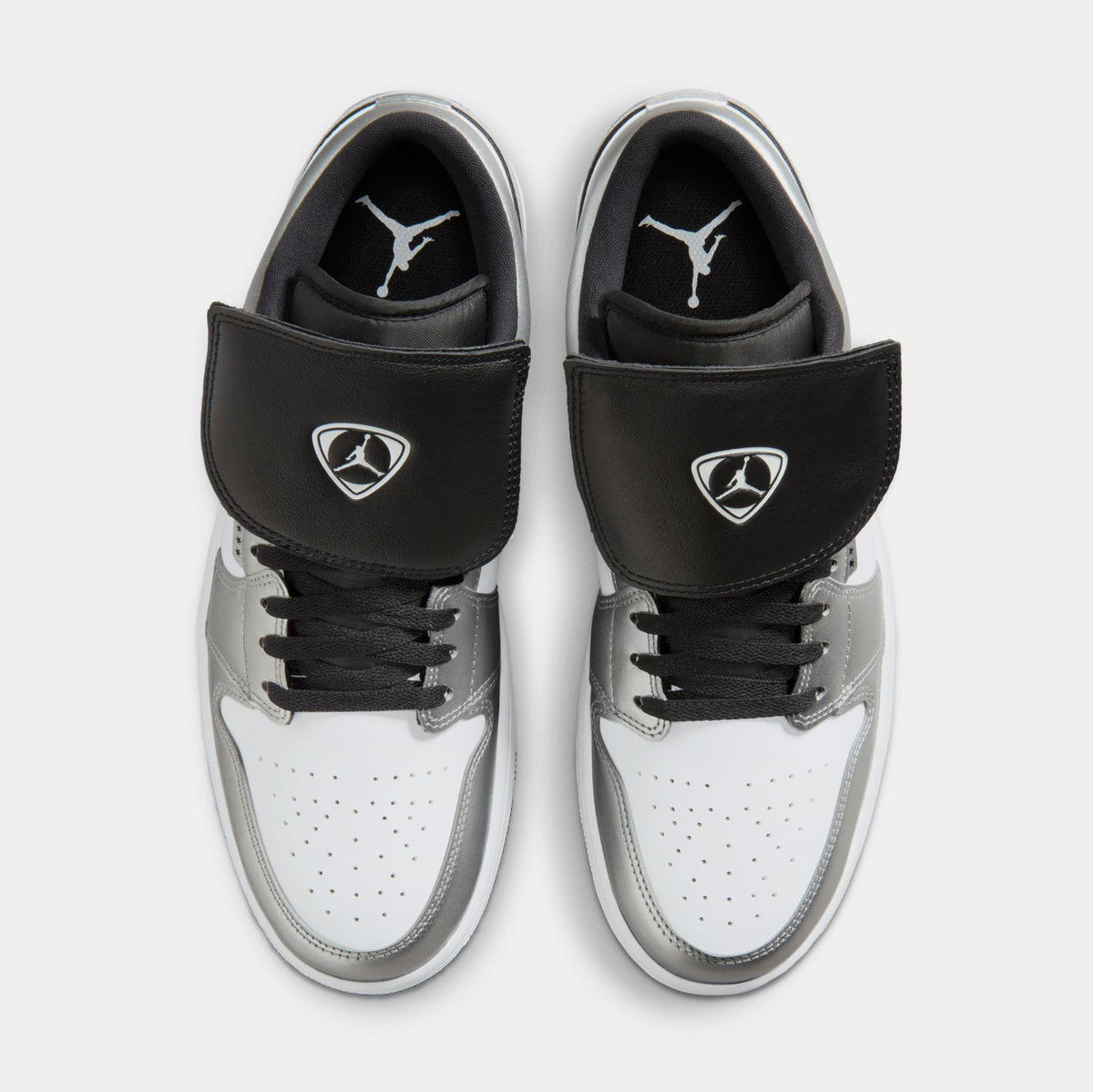 Air Jordan 1 Low SE Mens Lifestyle Shoes (White/White/Metallic Silver/Black)