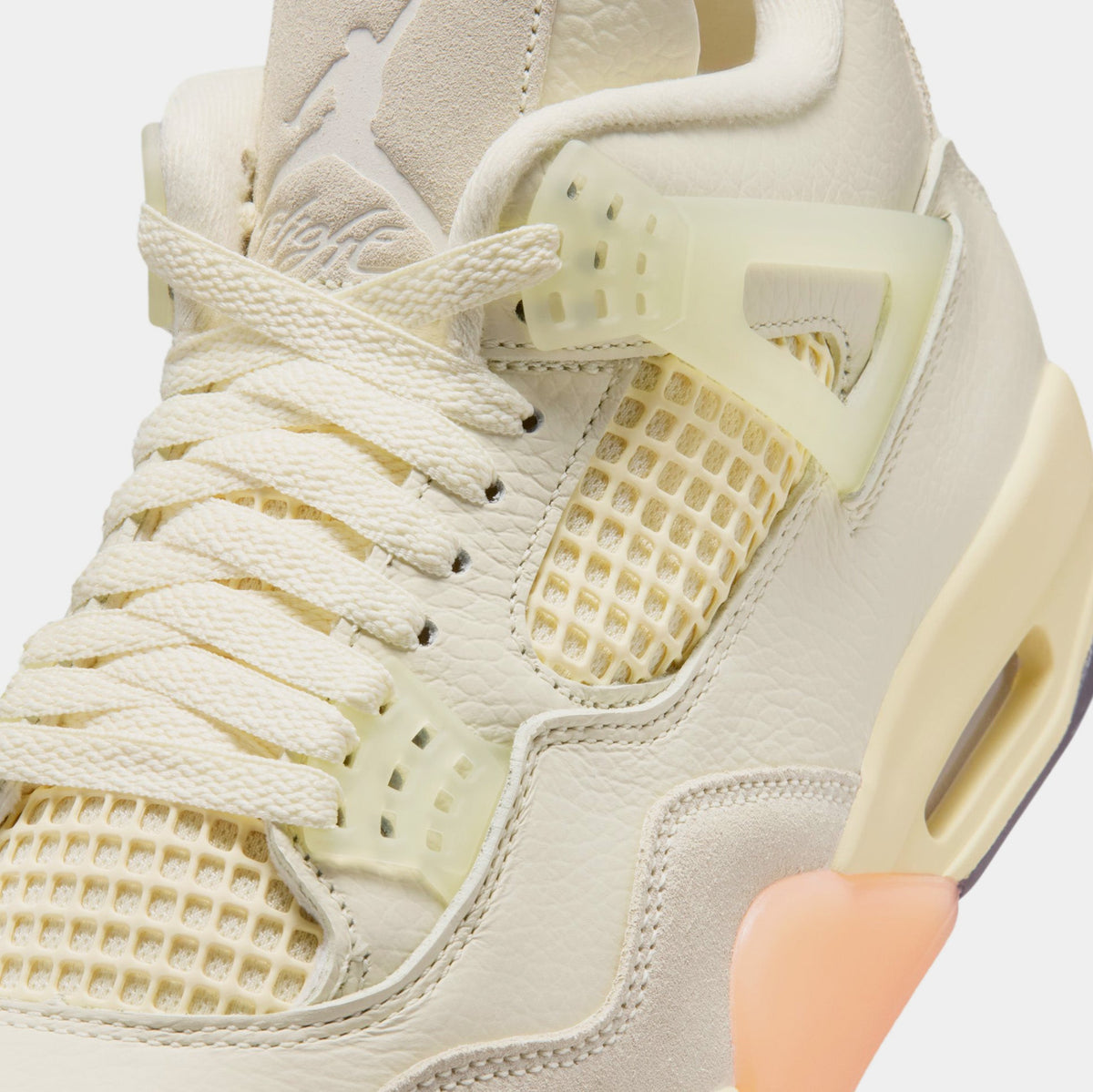 Air Jordan 4 Retro Birds of Paradise Womens Lifestyle Shoes (Coconut Milk/Metallic Gold/Muslin/Bright Mango/Sundial/Black)