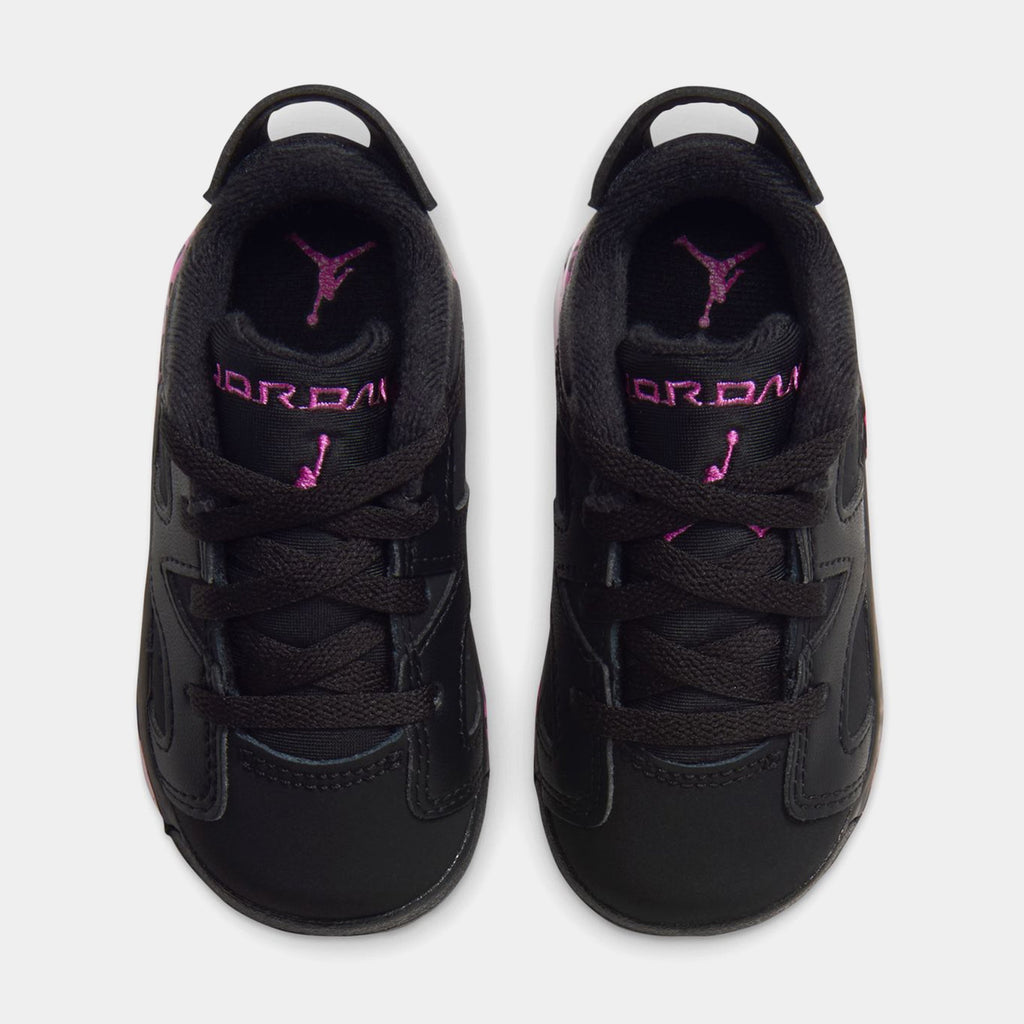 Air Jordan 6 Retro Fearless Infant Toddler Lifestyle Shoes (Black/Laser Fuchsia/Pinik Foam)
