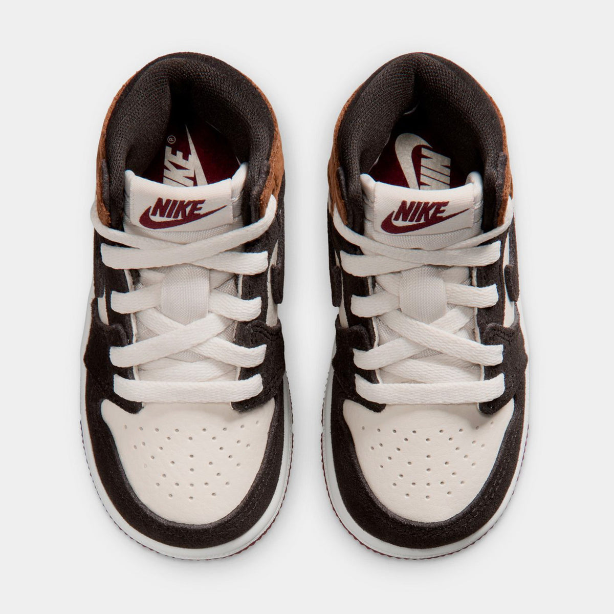 Air Jordan 1 Retro High OG Love Letter Infant Toddler Lifestyle Shoes (Shadow Brown/Team Red/Light British Tan) Free Shipping