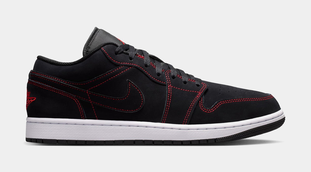 Air Jordan 1 Low Bloodline Mens Lifestyle Shoes (Black/University Red/White)