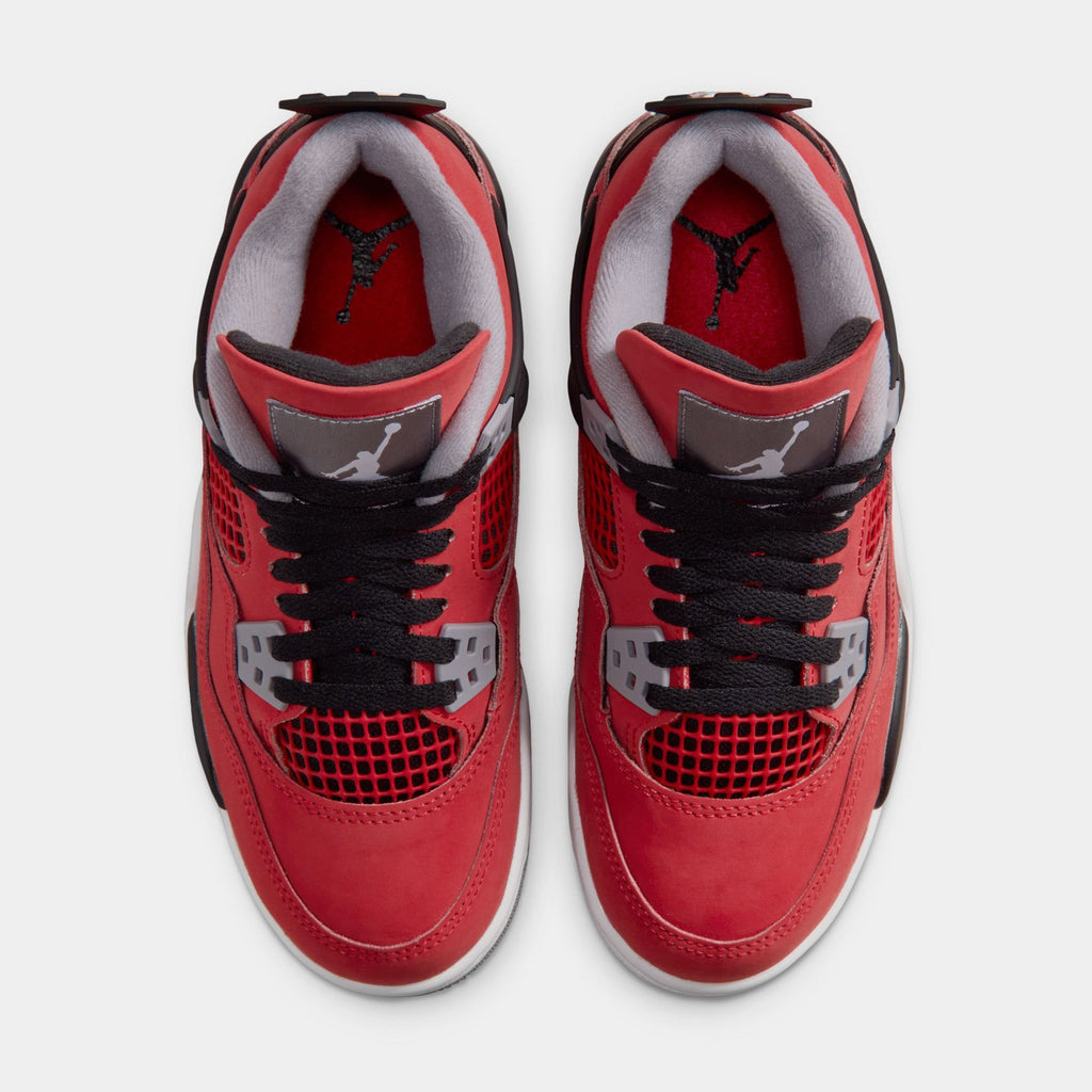 Air Jordan 4 Retro Toro Bravo Grade School Lifestyle Shoes (Fire Red/White/Black/Cement Grey)