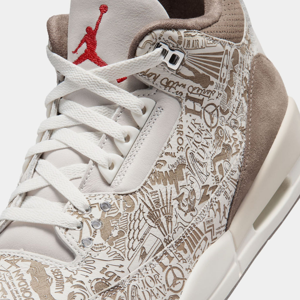 Air Jordan 3 Retro Laser Phantom And Palomino Mens Lifestyle Shoes (Phantom/Palomino/Sail/University Red)