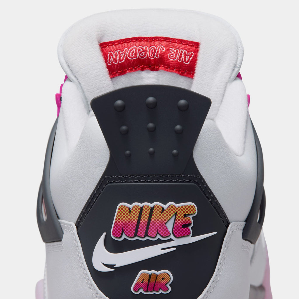 Air Jordan 4 Retro Comic Mens Lifestyle Shoes (Off White/Fire Pink/Anthracite)