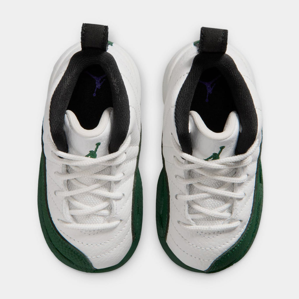 Air Jordan 12 Retro Idols Become Rivals Infant Toddler Lifestyle Shoes (Summit White/Gorge Green/Fierce Pruple) Free Shipping