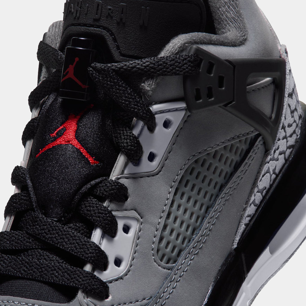 Spizike Low Grade School Basketball Shoes (Cool Grey/University Red/Black/Wolf Grey)