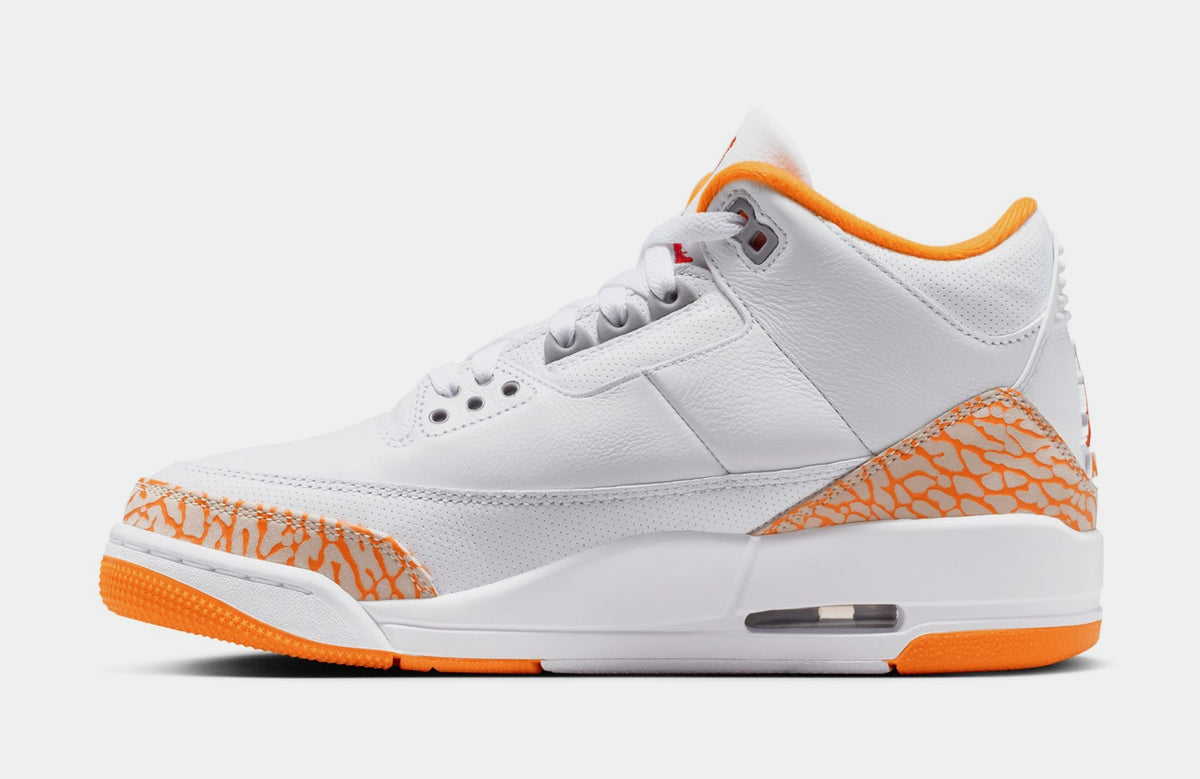 Air Jordan 3 Retro Orange Citrus Womens Lifestyle Shoes (White/Multicolor) Free Shipping
