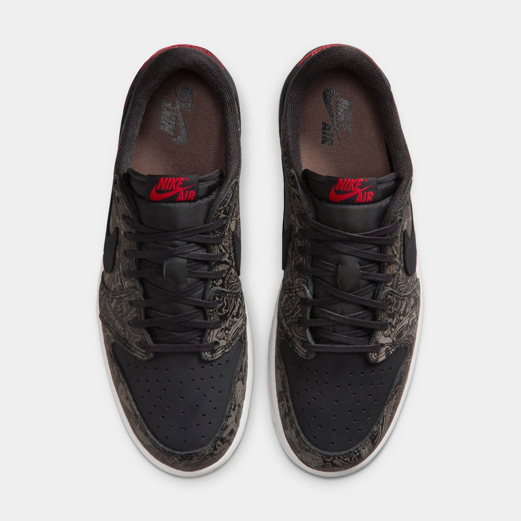 Air Jordan 1 Retro Low OG Laser Black And Varsity Red Mens Lifestyle Shoes (Black/Varsity Red/Summit White)