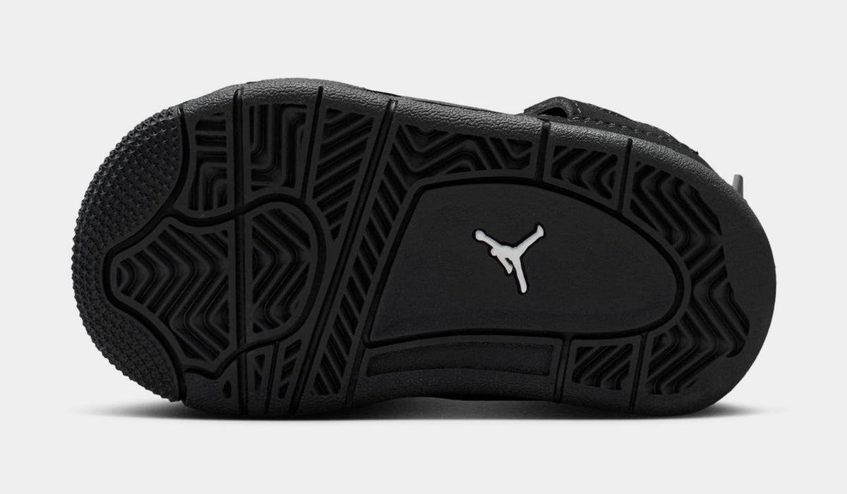 Air Jordan 4 Retro Black Cat Infant Toddler Lifestyle Shoes (Black/Black/Light Graphite)