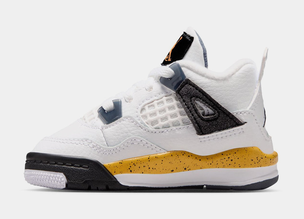 Air Jordan 4 Retro Rare Air Tour Yellow Infant Toddler Lifestyle Shoes (White/Dark Blue Grey/Black/Tour Yellow) Free Shipping