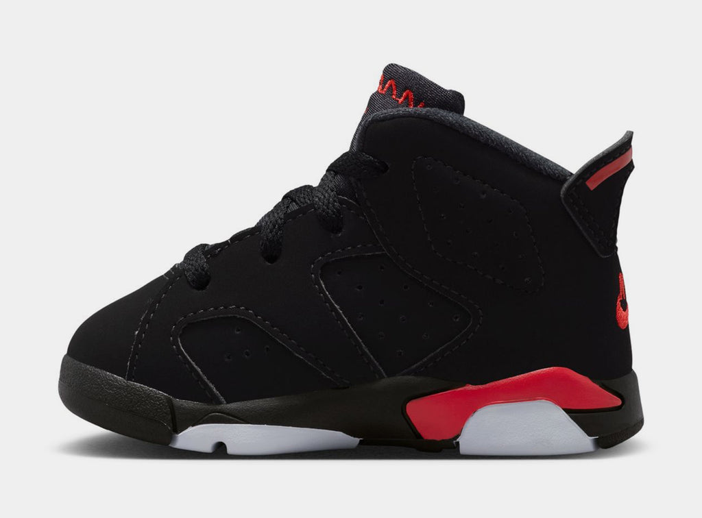 Air Jordan 6 Retro Infrared Salesman Infant Toddler Lifestyle Shoes (Black/Light Crimson)