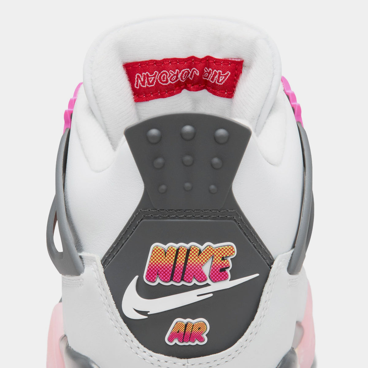 Air Jordan 4 Retro Comic Grade School Lifestyle Shoes (Off White/Fire Pink/Anthracite) Free Shipping